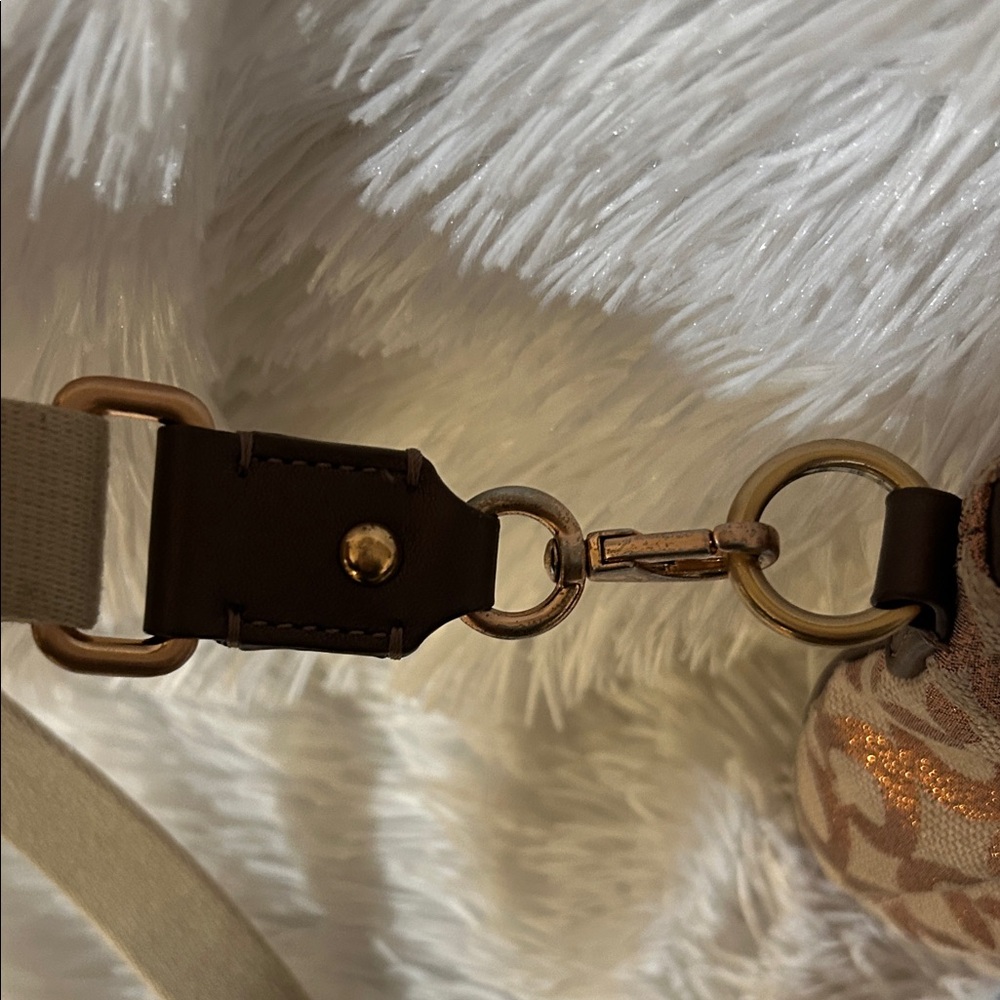 Coach OP Art Crossbody Jacquard metallic bronze and rose gold - Picture 6 of 10
